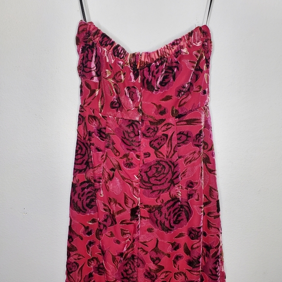 Lulus There She Rose Magenta Floral Velvet Dress - Picture 10 of 15